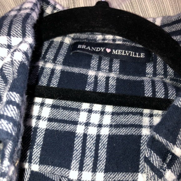 Brandy Melville blue and white plaid flannel - Picture 4 of 4